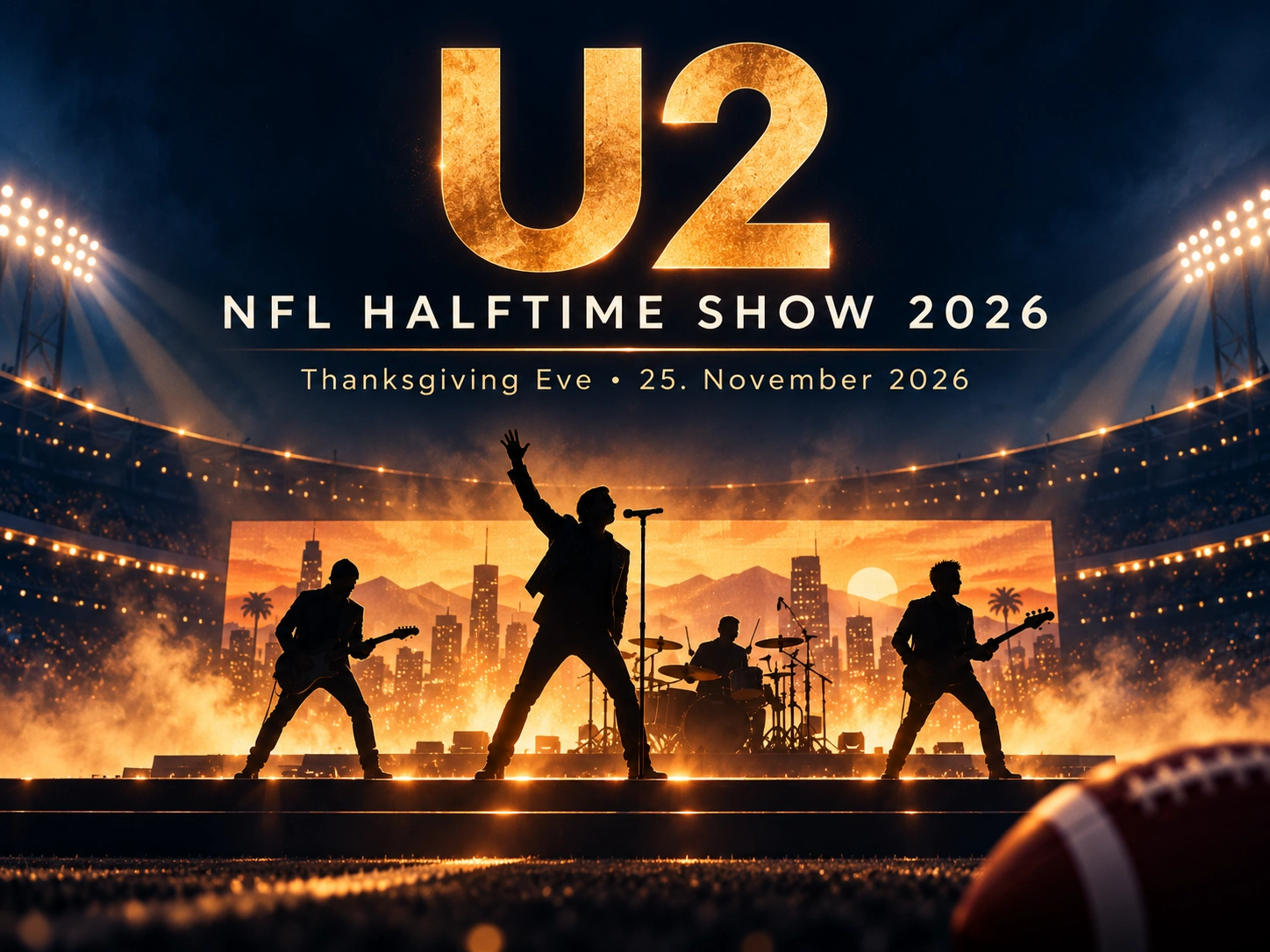 U2 to perform NFL halftime show 2026 - World tour 2027 announced